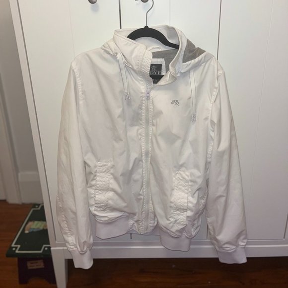 White Hooded Windbreaker Jacket - Picture 1 of 2